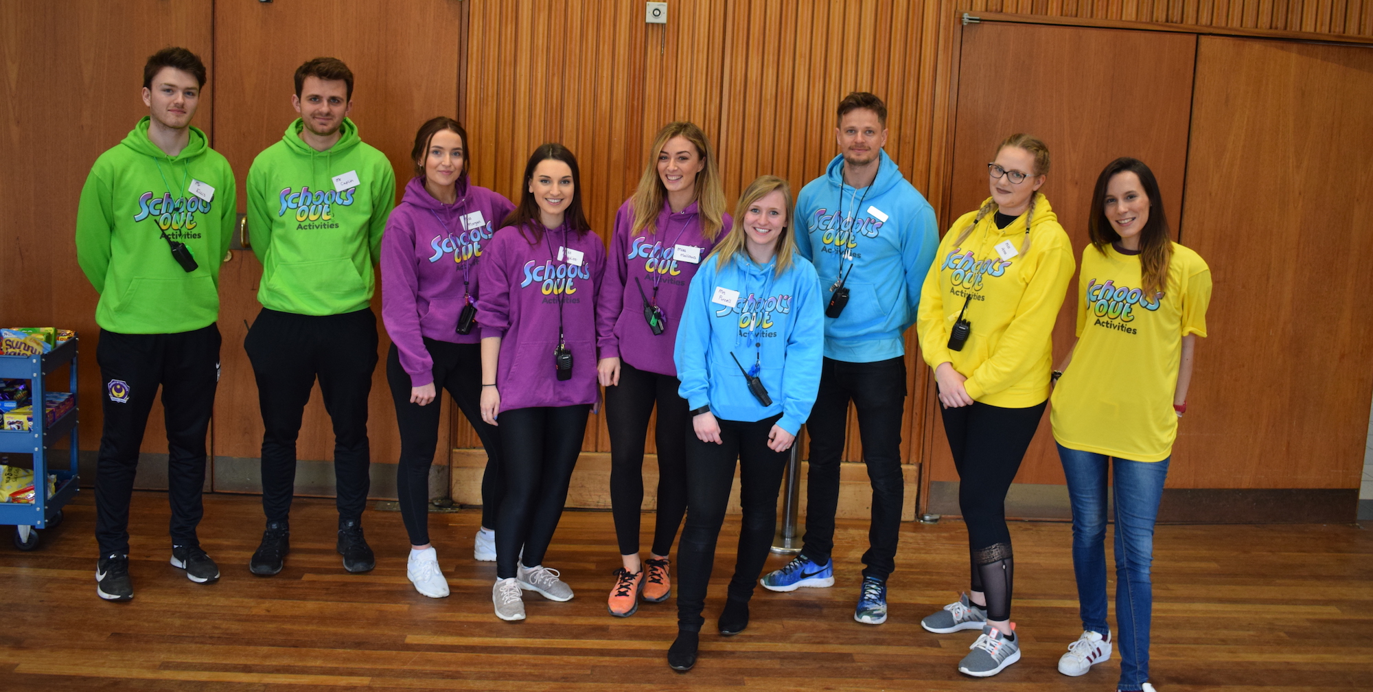 Team group photo in hall